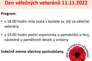 Den válečných veteránů 11.11.2022