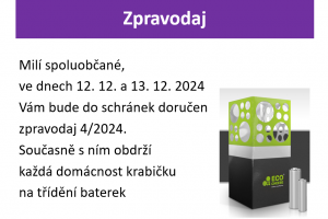 Zpravodaj s krabičkou na třídění baterií