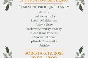 Adventní zastavení s jarmarkem a výstavou betlémů