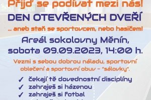 Den otevřených dveří - sportovní hala Měnín