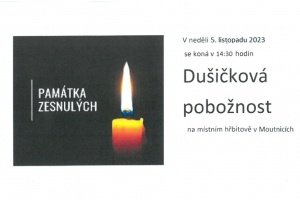 Informace z místní farnosti - dušičková pobožnost