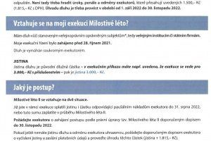 Milostivé léto II - informace o exekucích