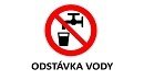Odstávka vody - levá strana hlavní silnice od kruhového objezdu směr Těšany