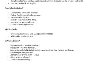 Zámečník/svářeč - Újezd u Brna